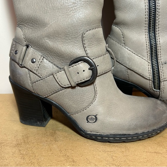 Born Natasha Taupe Leather Boots Sz 6.5 EUC - Picture 6 of 13